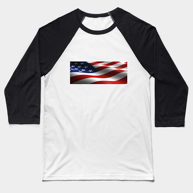 American Flag Baseball T-Shirt by Torygretchen